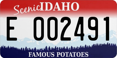 ID license plate E002491