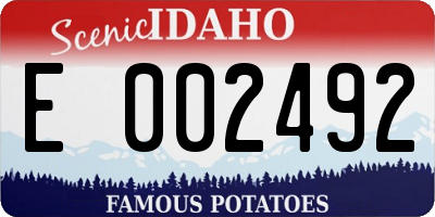 ID license plate E002492