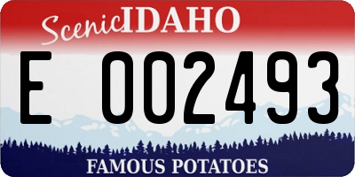 ID license plate E002493