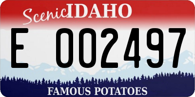 ID license plate E002497