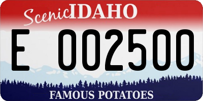 ID license plate E002500