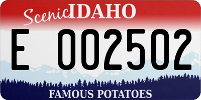 ID license plate E002502