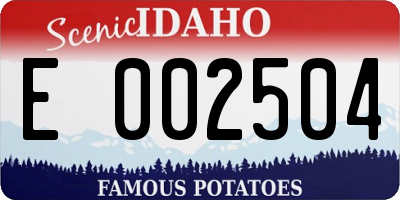 ID license plate E002504