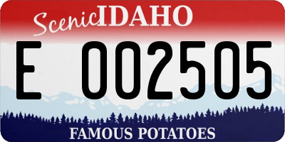 ID license plate E002505