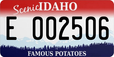 ID license plate E002506