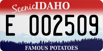 ID license plate E002509