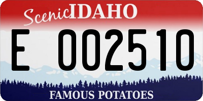 ID license plate E002510