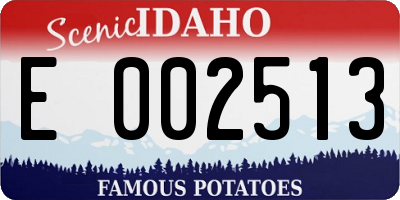 ID license plate E002513