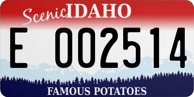 ID license plate E002514