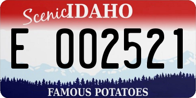 ID license plate E002521