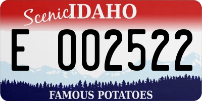 ID license plate E002522