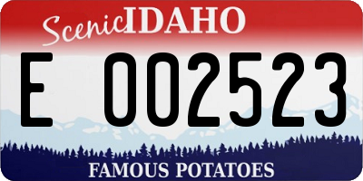 ID license plate E002523