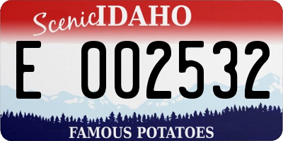 ID license plate E002532