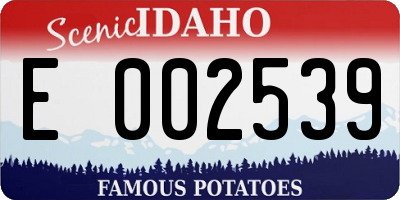 ID license plate E002539