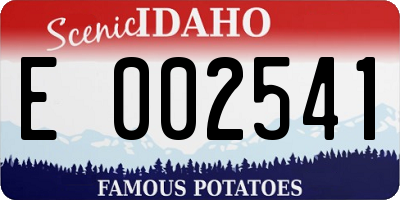 ID license plate E002541