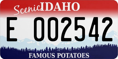 ID license plate E002542