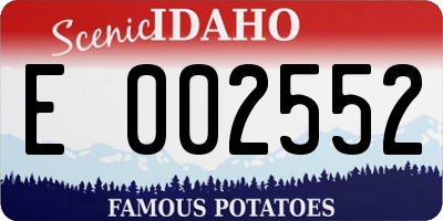 ID license plate E002552