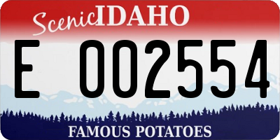 ID license plate E002554