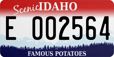 ID license plate E002564