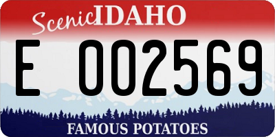 ID license plate E002569