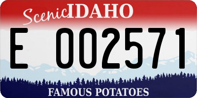 ID license plate E002571