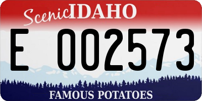 ID license plate E002573