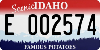 ID license plate E002574