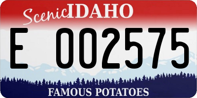 ID license plate E002575