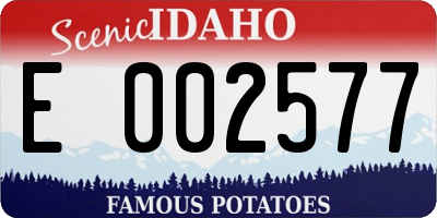 ID license plate E002577