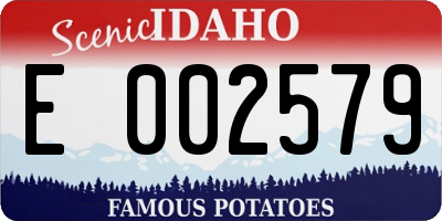 ID license plate E002579