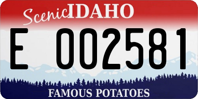 ID license plate E002581