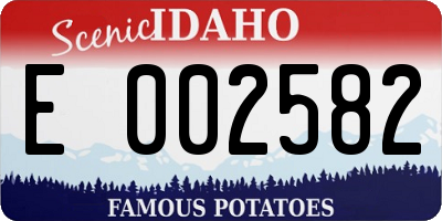 ID license plate E002582