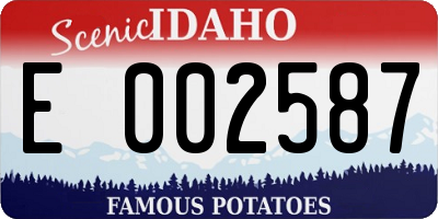 ID license plate E002587