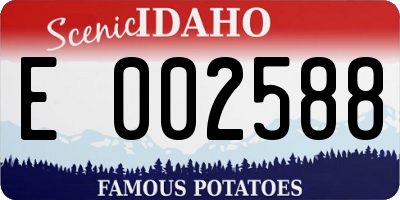 ID license plate E002588