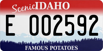 ID license plate E002592