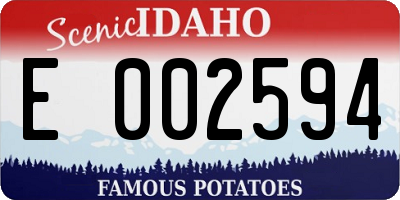 ID license plate E002594