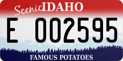 ID license plate E002595