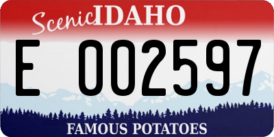 ID license plate E002597