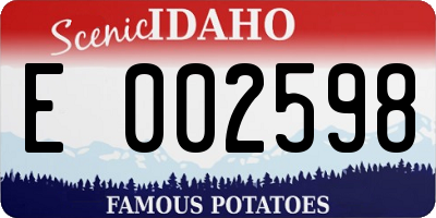 ID license plate E002598