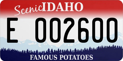 ID license plate E002600