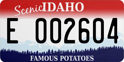 ID license plate E002604