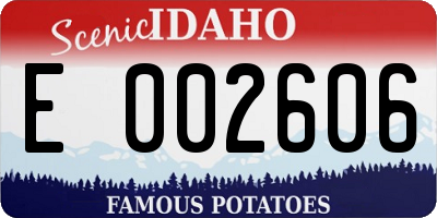 ID license plate E002606