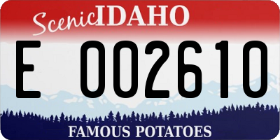 ID license plate E002610