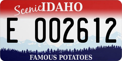 ID license plate E002612