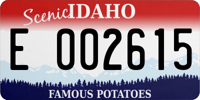 ID license plate E002615
