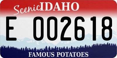 ID license plate E002618