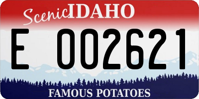 ID license plate E002621