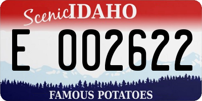 ID license plate E002622