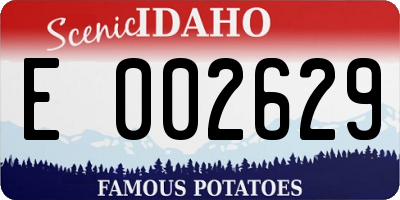 ID license plate E002629