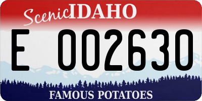 ID license plate E002630